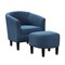 Convenience Concepts Take a Seat Roosevelt Accent Chair with Ottoman, Blue